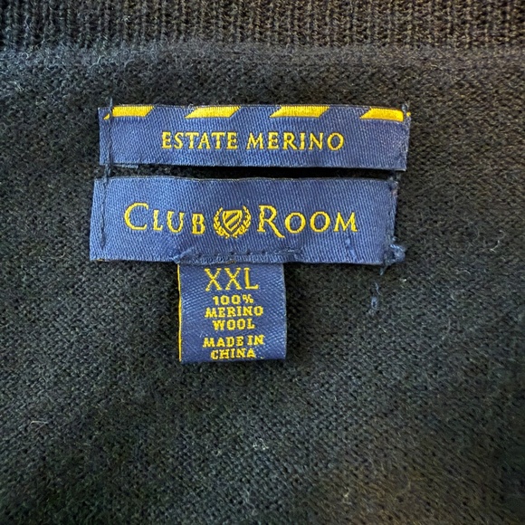 Club Room Men’s Plus 100% Wool Black Vest Sweater Size XXL - Picture 4 of 5